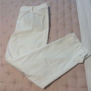 Talbots Perfect Crop White Pants Size 12 Straight Leg Ankle Summer Classic